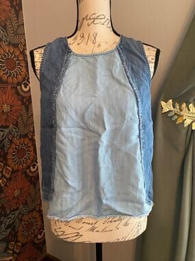 cloth & stone Tencel 2 Tone Open Back Tank Top Size Small